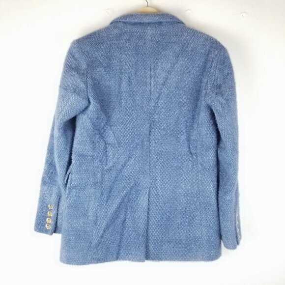WE Are Blue Blazer Jacket Size Large Eyelash Fabric 3 Button Office, Career - Picture 2 of 12